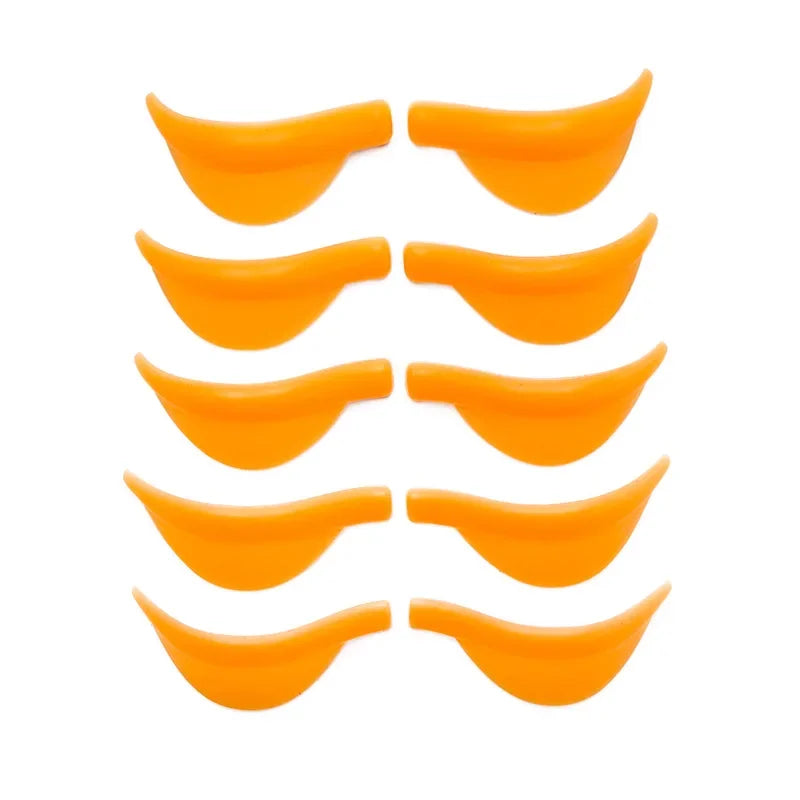 5/7 Pairs Eyelash Perm Silicone Pad Eyelash Perm Assistant Tools 3D Lashes Curler Applicator Tools Lash Supplies for Women Gift Vue Orange 5Pairs