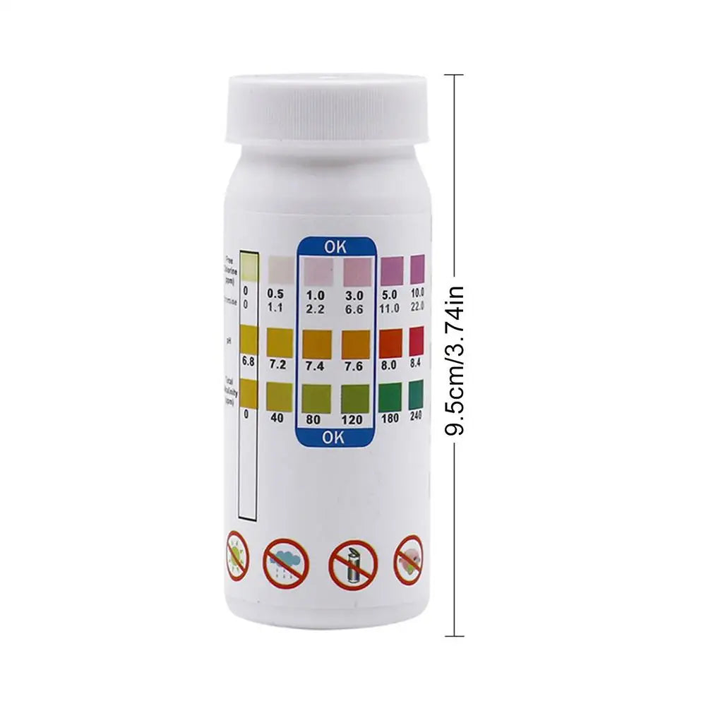 Swimming Pool Test Strips Kit, 3in1 Accurate Water Tester For Hot Tub Spa, Quick & Easy PH Chlorine Alkalinity Test Strips Vue A