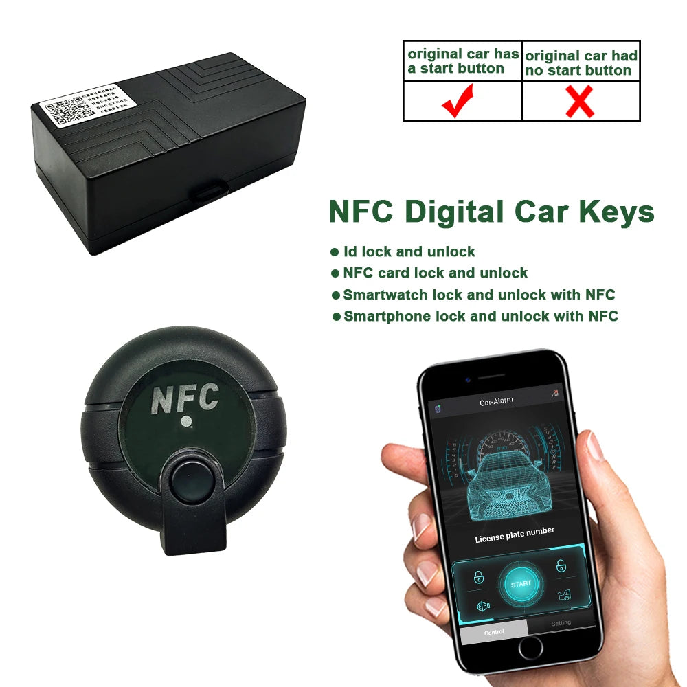 NFC mobile phone watch modified car NFC keyless access system smart digital key matching mobile phone Bluetooth remote control Vue