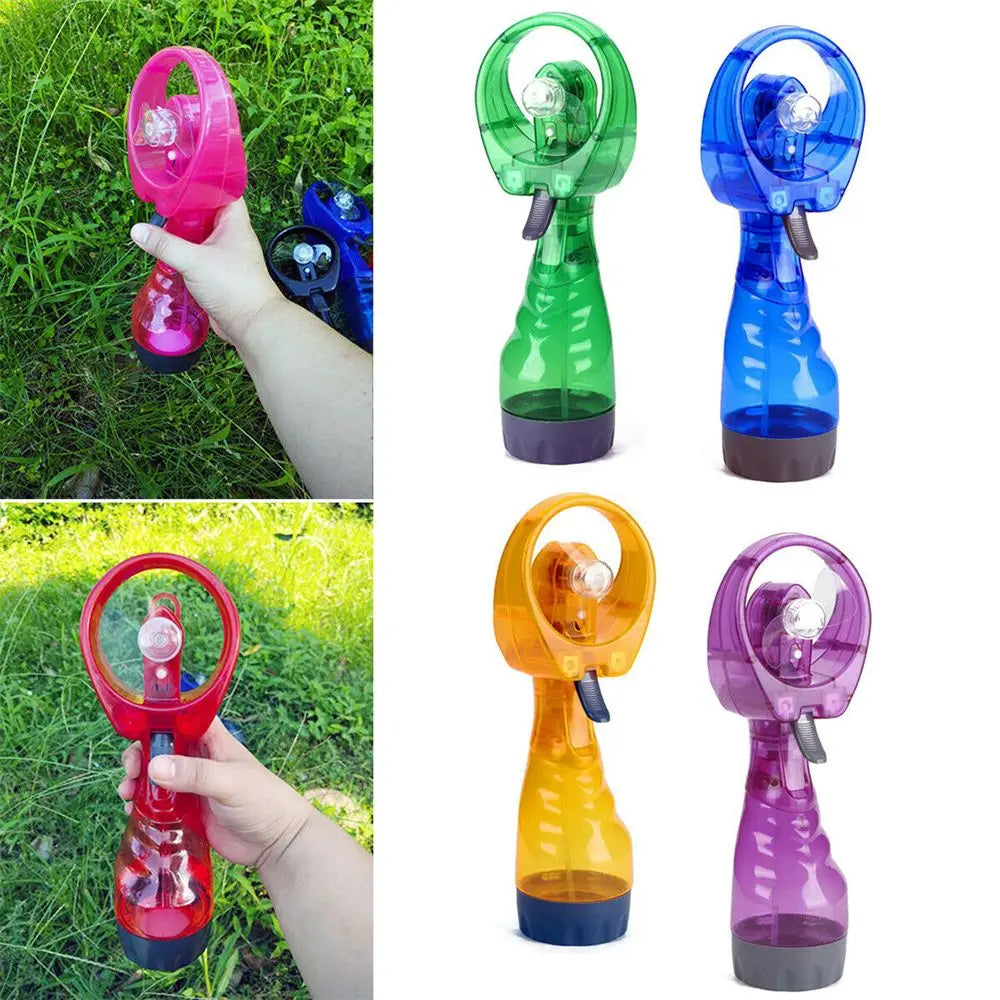 Handheld Humidifier Cooling Mini Water Spray Battery Power Fan Hand