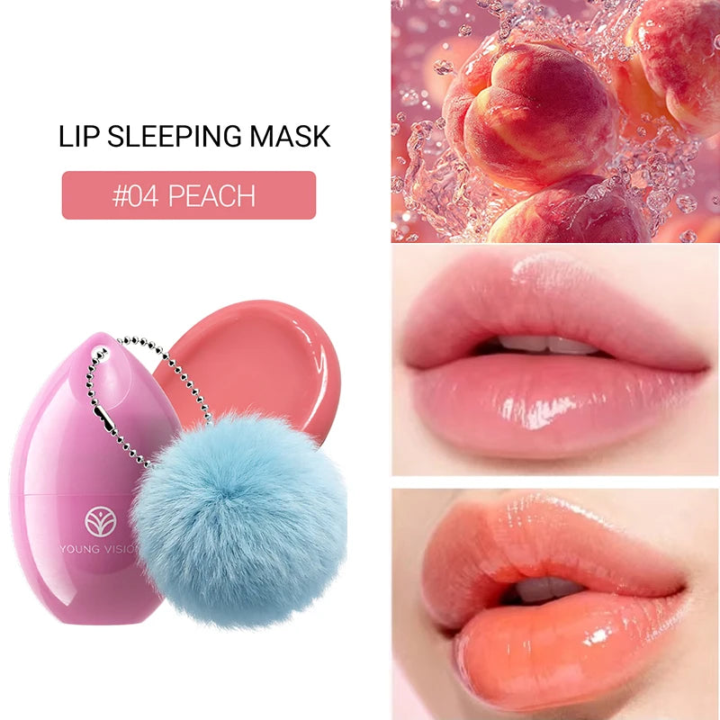 5-Color Lip Mask - Cherry & Strawberry Scented Jelly, Moisturizing Lip Care, Repair & Fade Lip Lines, For Lipitis Relief Vue