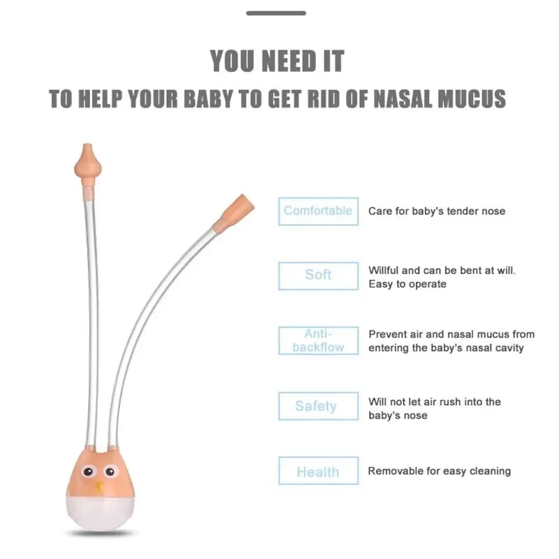 vvocci Absorption Cleaner for Infant Anti Reflux Baby Booger Suction Nasal Aspirator Mouth Suction Type Silicone PipeNasal Vue