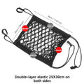 Motorcycle Cargo Net High Elastic Double Layer Motorcycle Net for Helmet Storage 10"X11" Bungee Cargo Net with Hooks Luggage Net Vue Black
