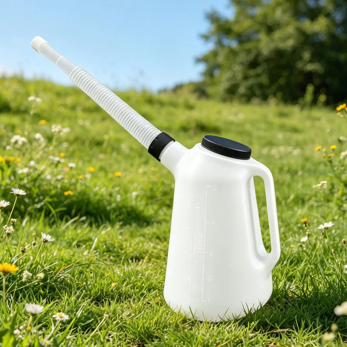 5L Oil Fill Jug with Spout and Lid Motor Oil Measuring Container for Car Engine Machine Kitchen Cooking Fluid Jug Vue