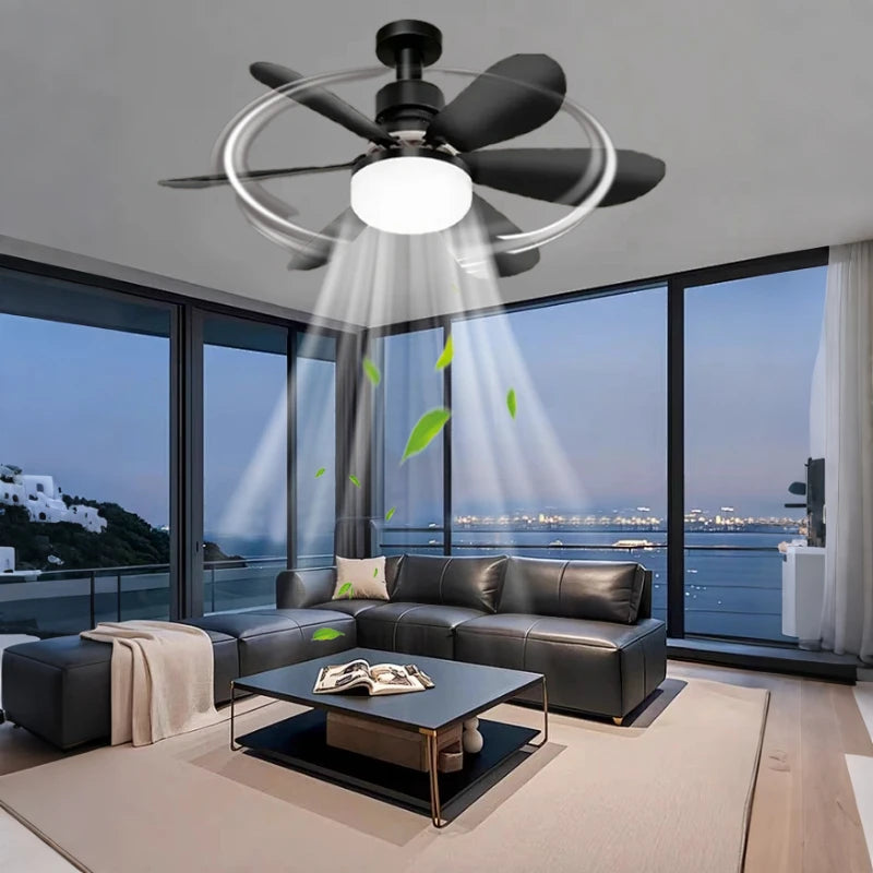 Ceiling Fan with Light E27 52CM Fan Light with Remote Control Super Quiet Socket Ceiling Fan for Bedroom Kitchen Home Lighting Vue