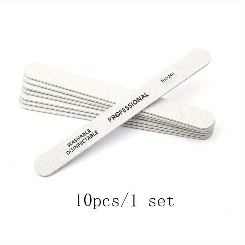 Double Sided 100/180/240 Grit Nail Files Emery Board Manicure Pedicure Tool And Nail Buffering Files Vue Straight 180 240