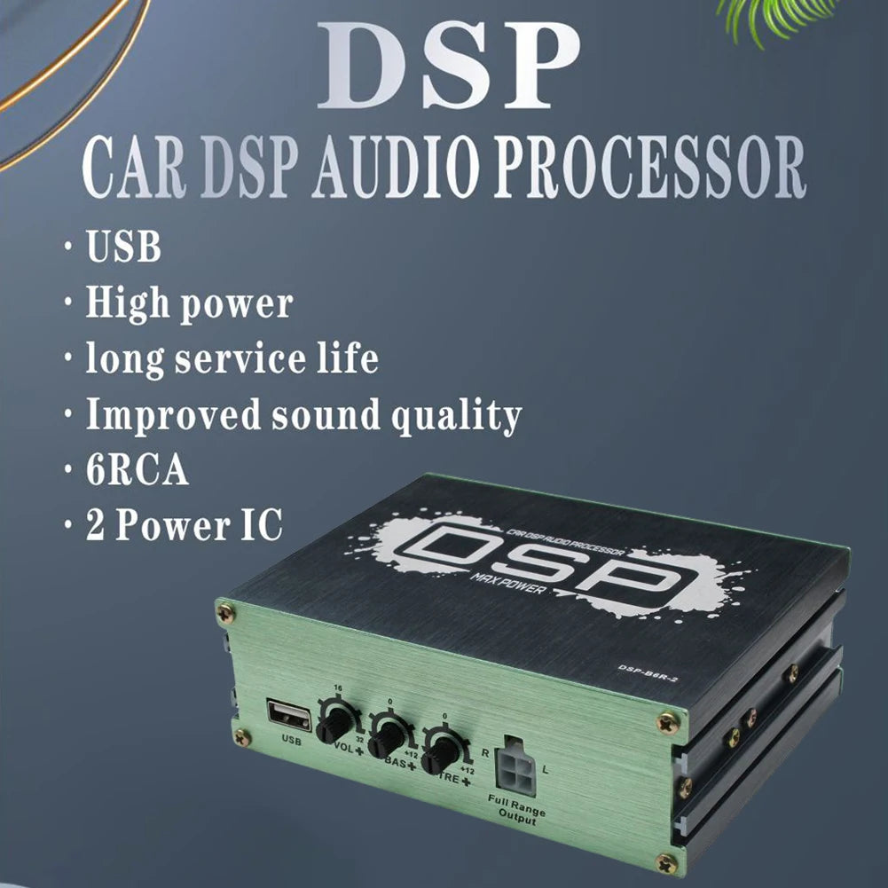 Car DSP Digital Audio Processor Support APP Control Audio Digital Sound Processor 6-Channel Output for Car Audio Enhancement Vue