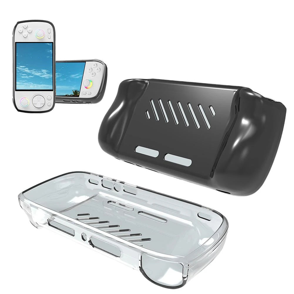 Hot-TPU Soft Shell Protective Case For ANBERNIC RG 406H Handheld Game Console, Anti-Drop And Wear-Resistant, Transparent White Vue