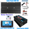 18W Solar Panel Kit 4000W Inverter & 30A Charge Controller Solar Power Kit Vue 12V to 220V