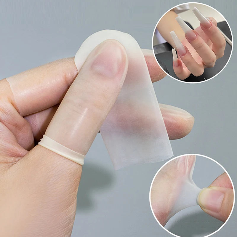 100PCS Disposable Latex Finger Cover Nail Art Finger Protection Cover Rubber Non-slip Anti-static Finger Cots Nail Art Tool Vue