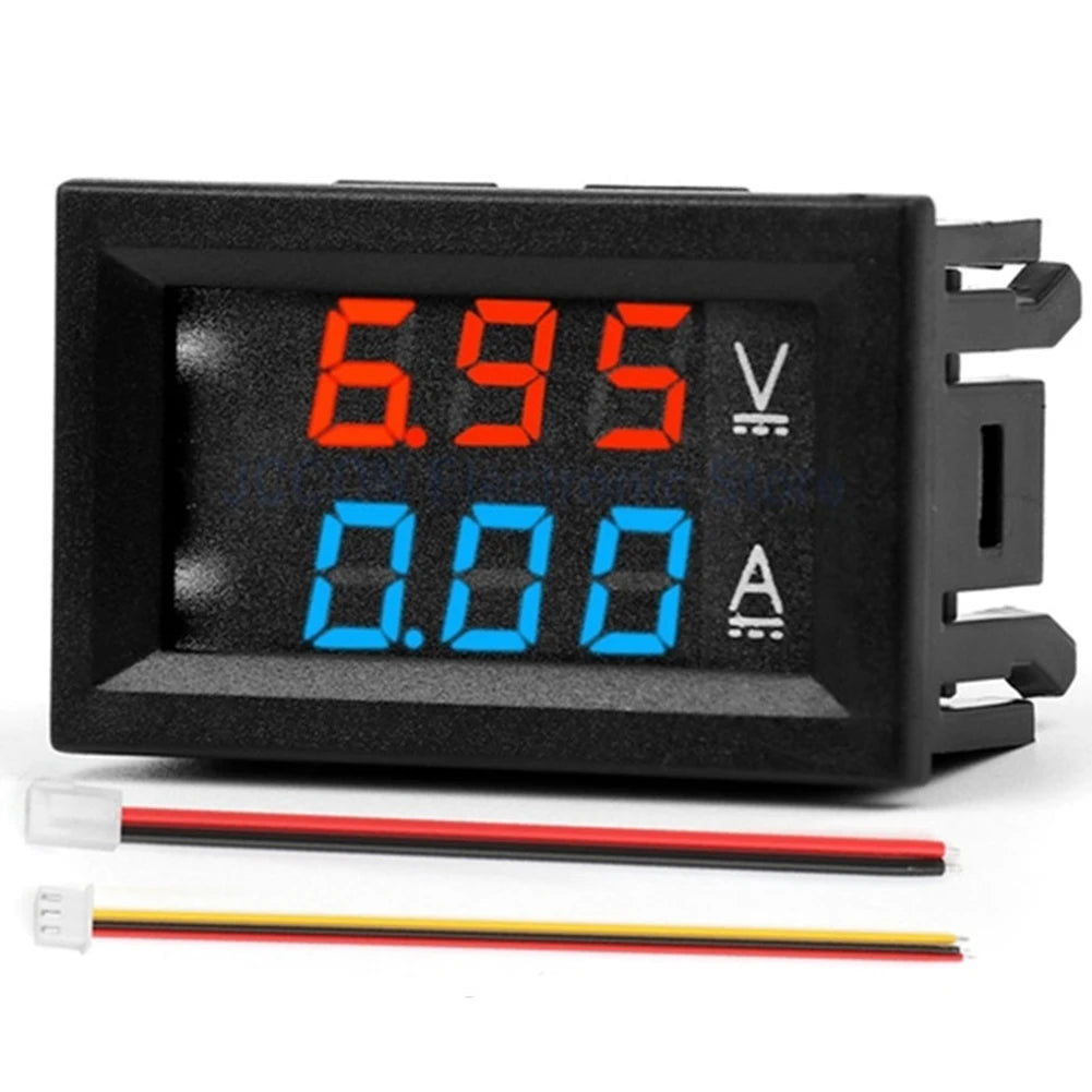 2-in-1 Digital Voltmeter Ammeter Panel DC 0-100V LED Display Digital Panel Meter Vue