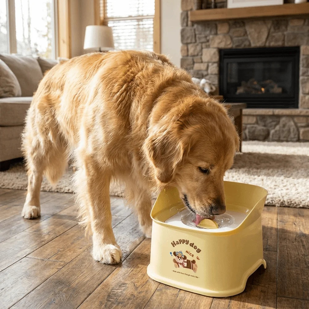 Spill-Proof Dog Floating Water Bowl Anti-Tip Non-Slip Pet Water Bowl Large Capacity Non-Wetting Mouth Pet Water Fountain Travel Vue