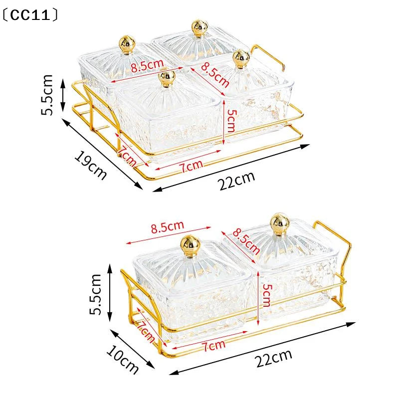 2 4 Grid Transparent Covered Snack Tray Suitable Parties Families Vue