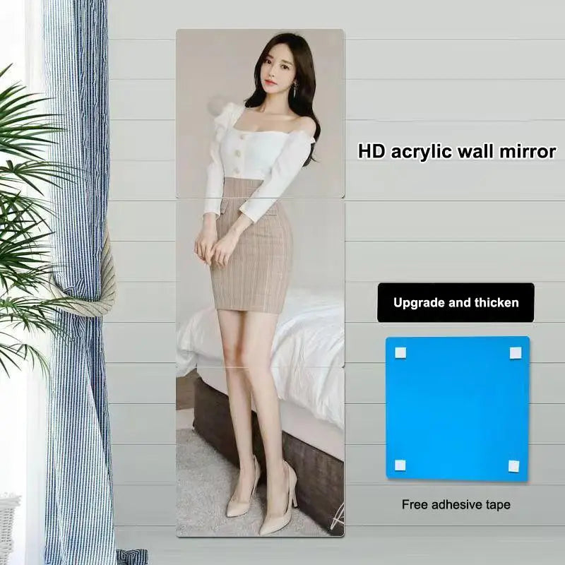 1PC Square Mirror Wall Sticker Self-adhesive Acrylic Tile Mosaic Decal Mural Covering For Bedroom Household DIY Decoration Vue