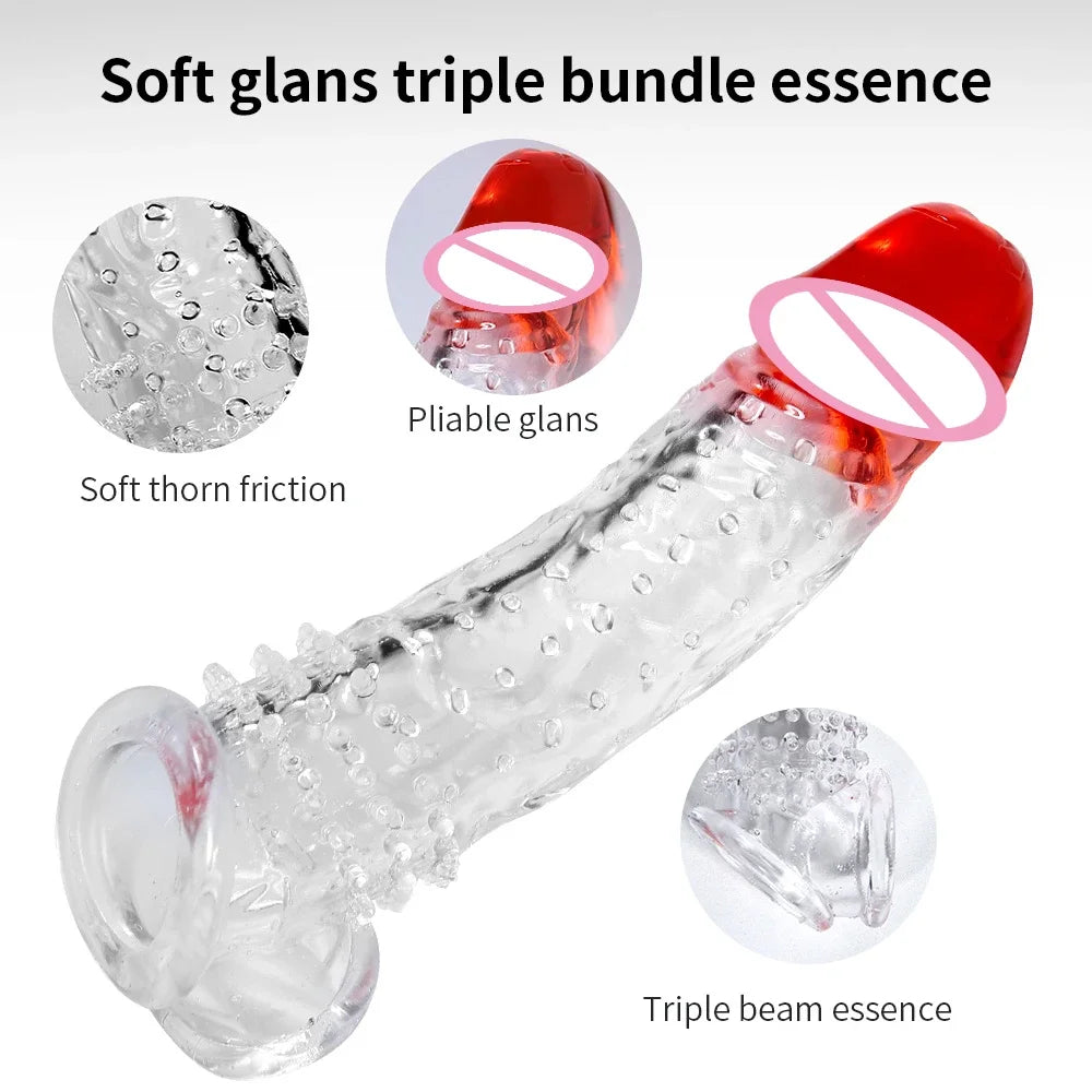 Reusable Multi-functional Male Locking Ring with Extension Sleeve Adjustable Wearable Intimate Training Toy for Adults Vue