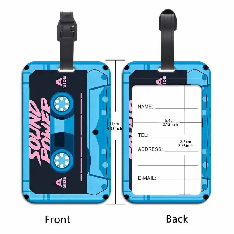 Plastic Luggage Tag Vintage Tape Style Anti Lost ID Holder For Suitcase Secure Travel Bag Accessories Vue A4