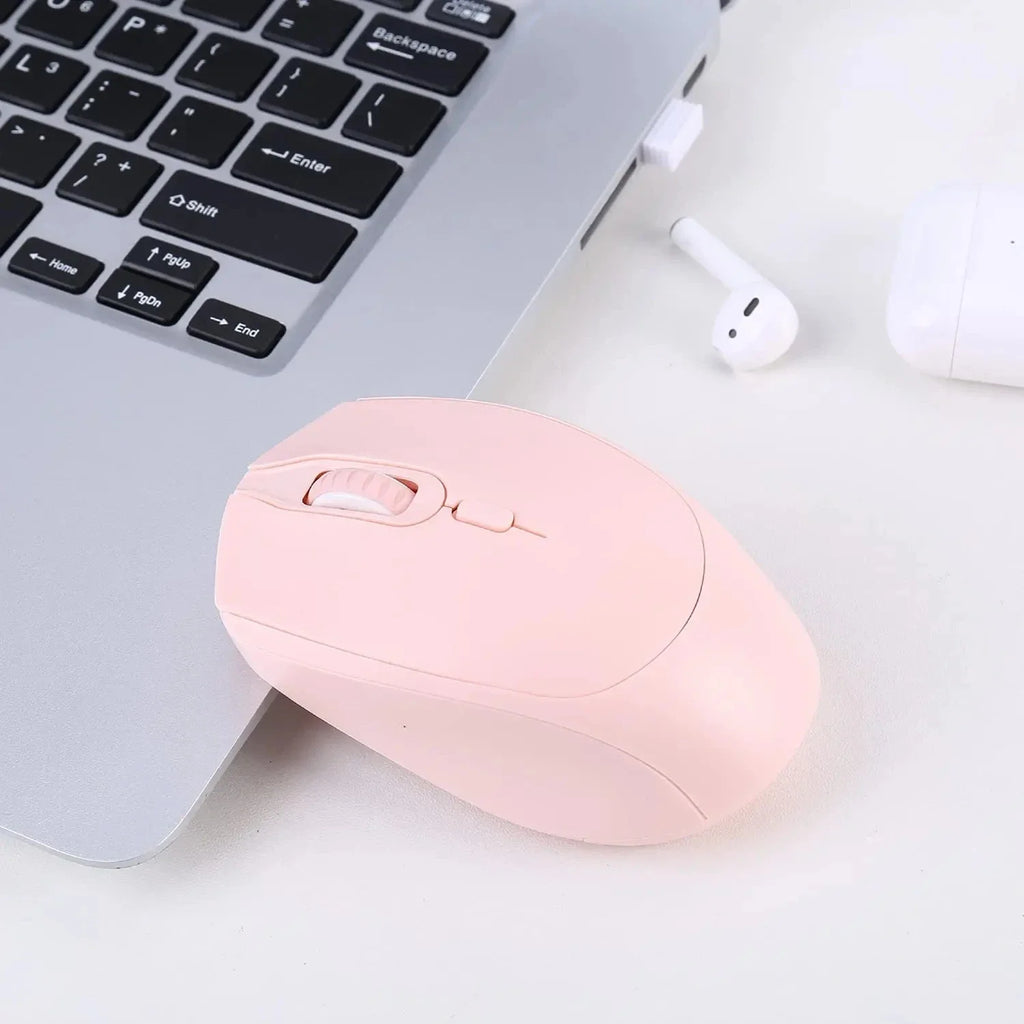 Portable Computer Mouse 2.4G with USB Receiver Wireless Mouse for PC Tablet Laptop (Pink) Vue