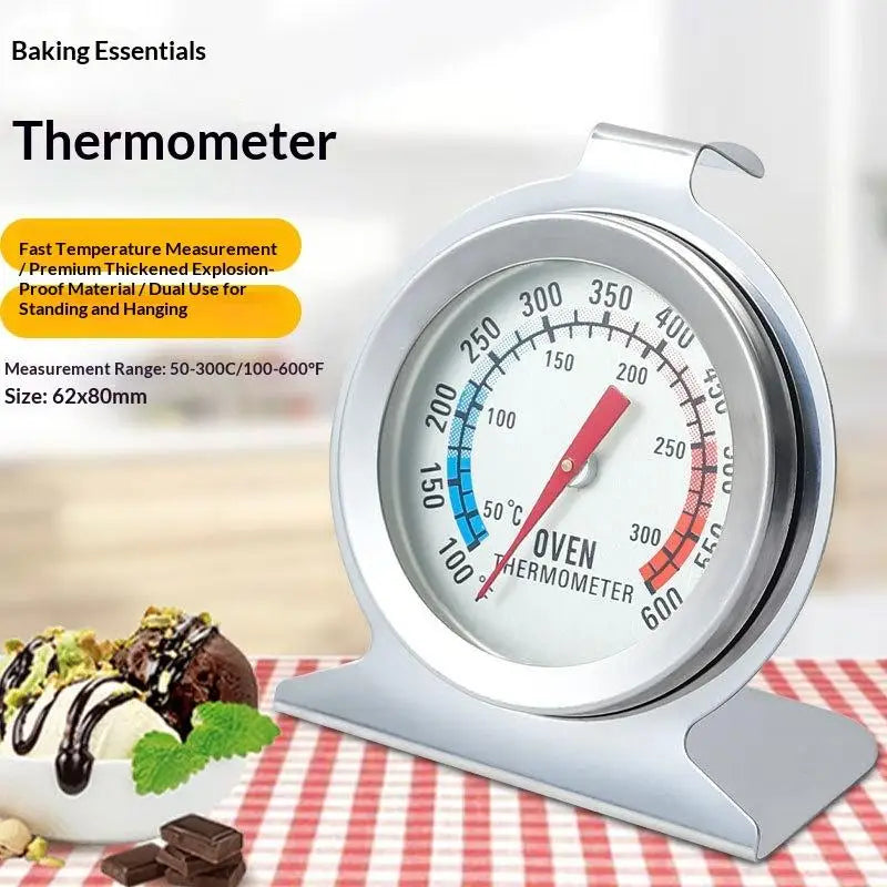 Stainless Steel Oven Thermograph 300°C Stand Up Temperature Meter Mini Dial for Baking Bread Meat Cakes in Home Vue