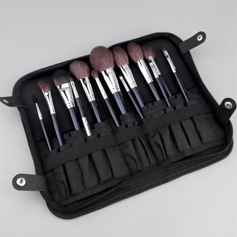 Foldable Makeup Brush Bag Zipper Cosmetic Makeup Tools Storage Bag Toiletry Brush Pouch 29/23 Holes Makeup Brush Tools Organizer Vue