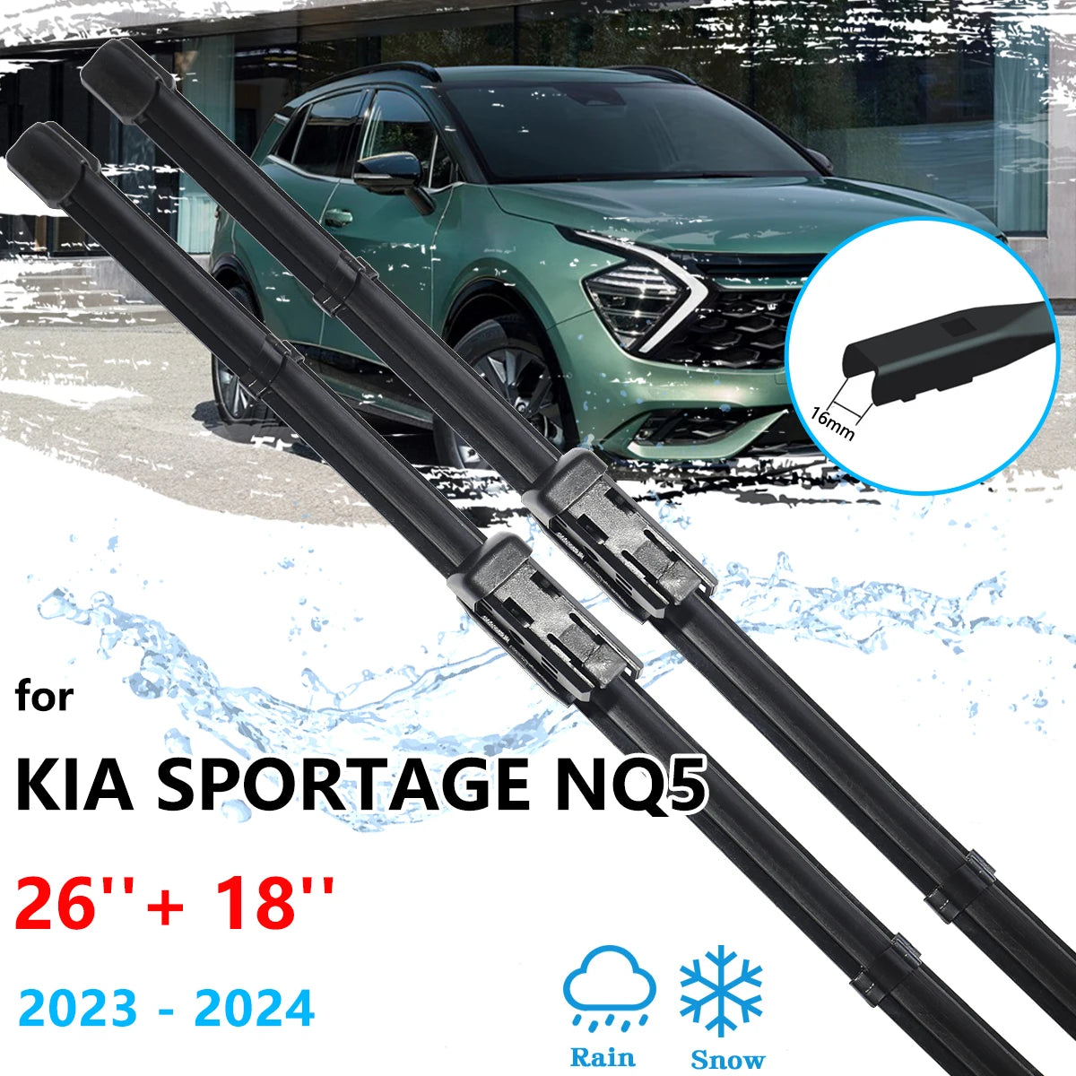 Kia Sportage NQ5 MK5 2023-2024 Premium Beam Wiper Blades Wiper Blades Vue RHD