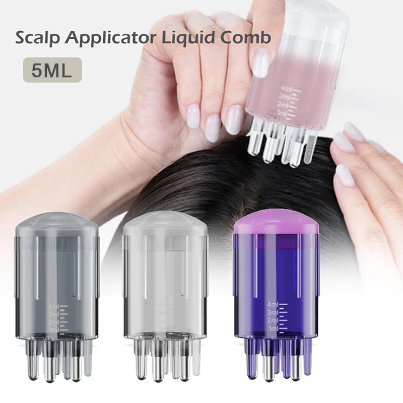 5ml Scalp Applicator Comb Hair Oil Serum Liquid Dispenser Massage Brush For Hair Regrowth Nourish Roots Anti Hair Loss Tool Vue