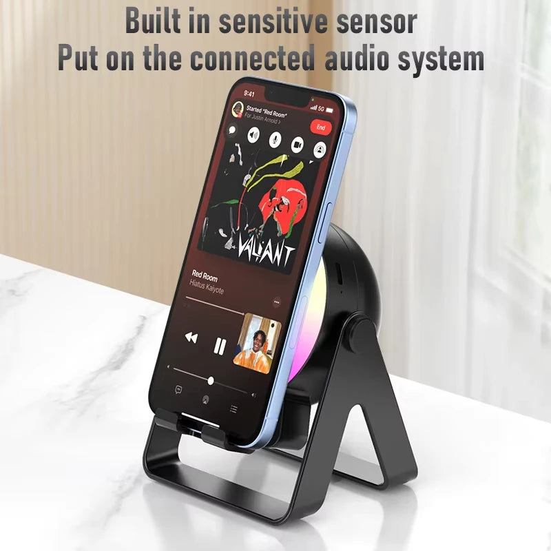 4 in1 Wireless Speaker LED Atmosphere Light RGB Bluetooth Speaker stand for Phone Vue