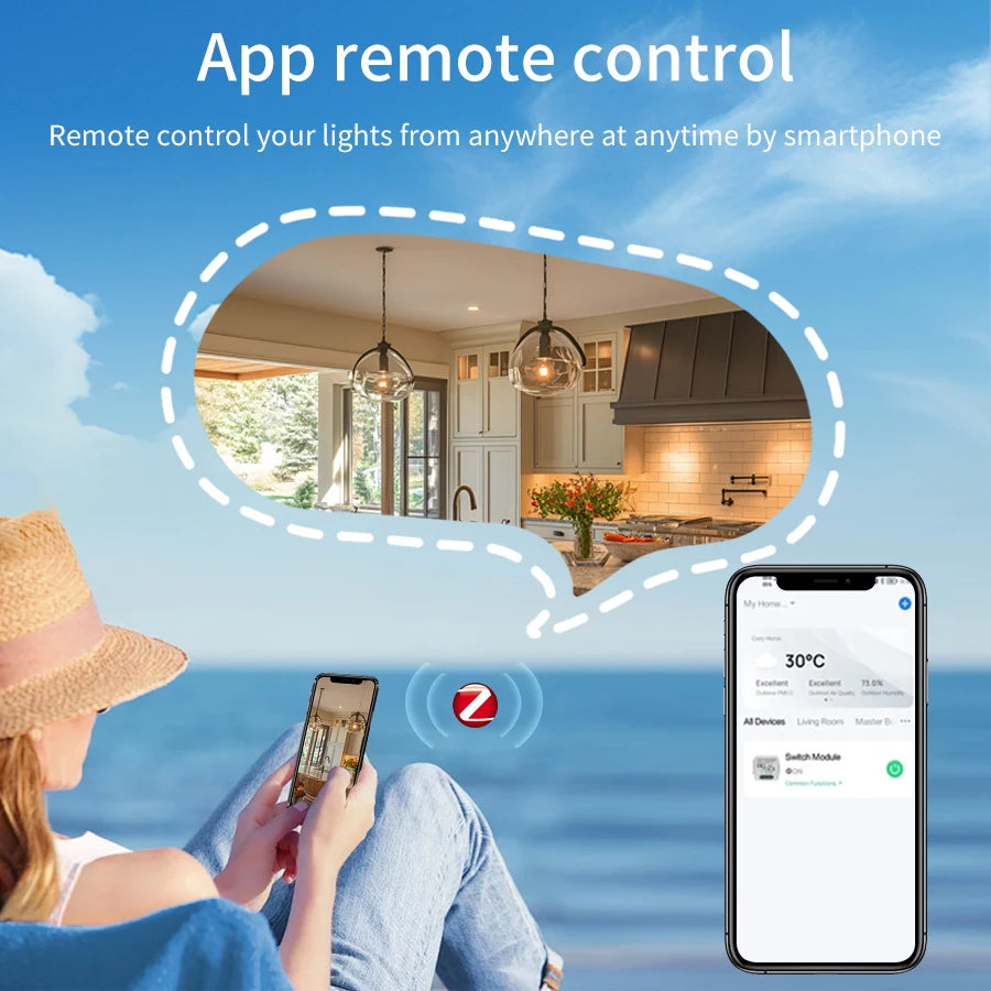 1/2/3 Gang Tuya Smart Light Switch Module Zigbee 3.0 Smart Life for Alexa Google Home Yandex DIY Remote Breaker Delay 100-240V Vue