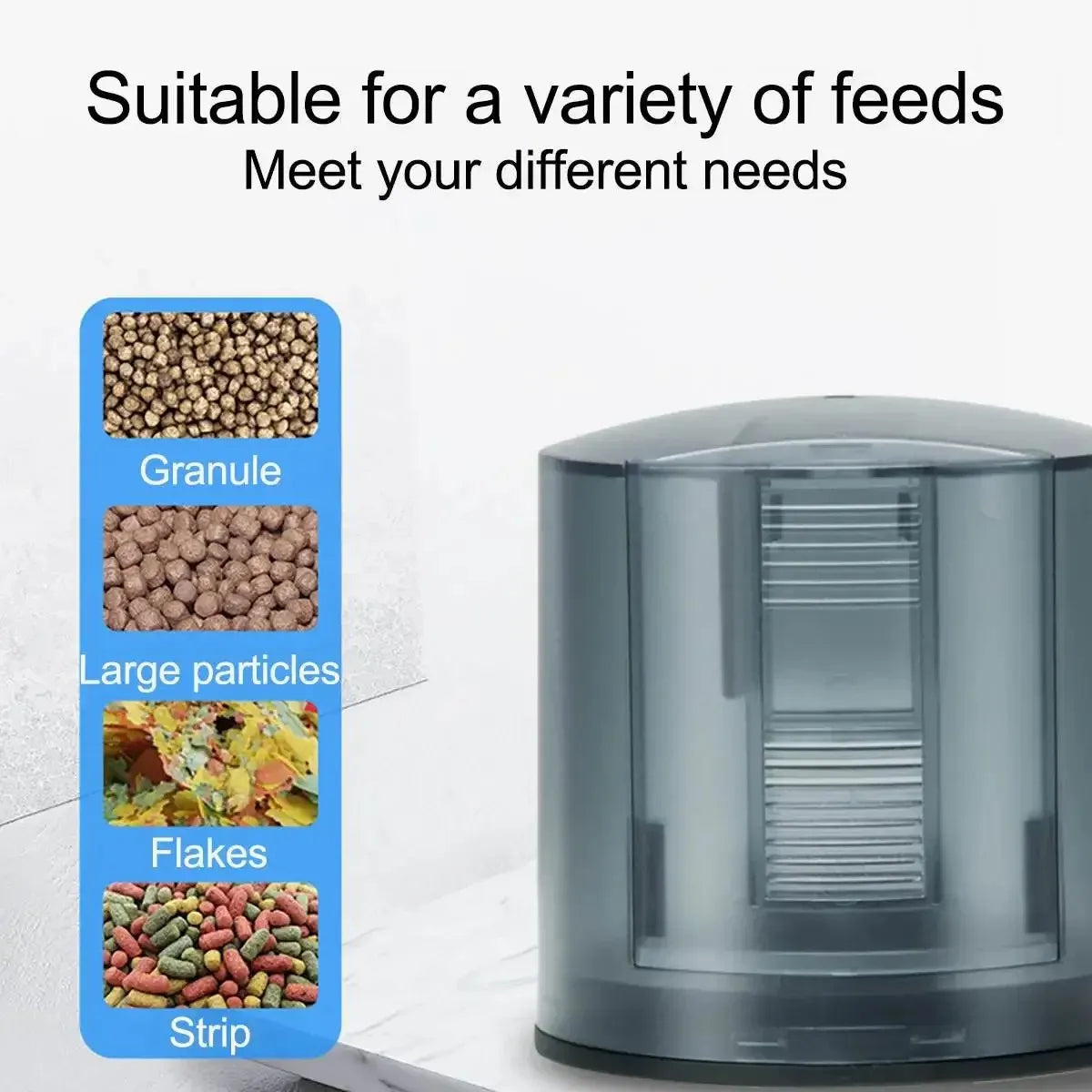 YEE Automatic Fish Feeder Timing LCD Display Fish Tank Dispenser Smart Mute Timer Feeding for Aquarium Fish Tank Accessories Vue