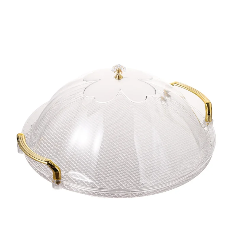 Cake Stand, Round Tray With Lid, Multipurpose Tray With Handle For Tea Breakfast Office Coffee Tableabkw Vue Transparent C NONE
