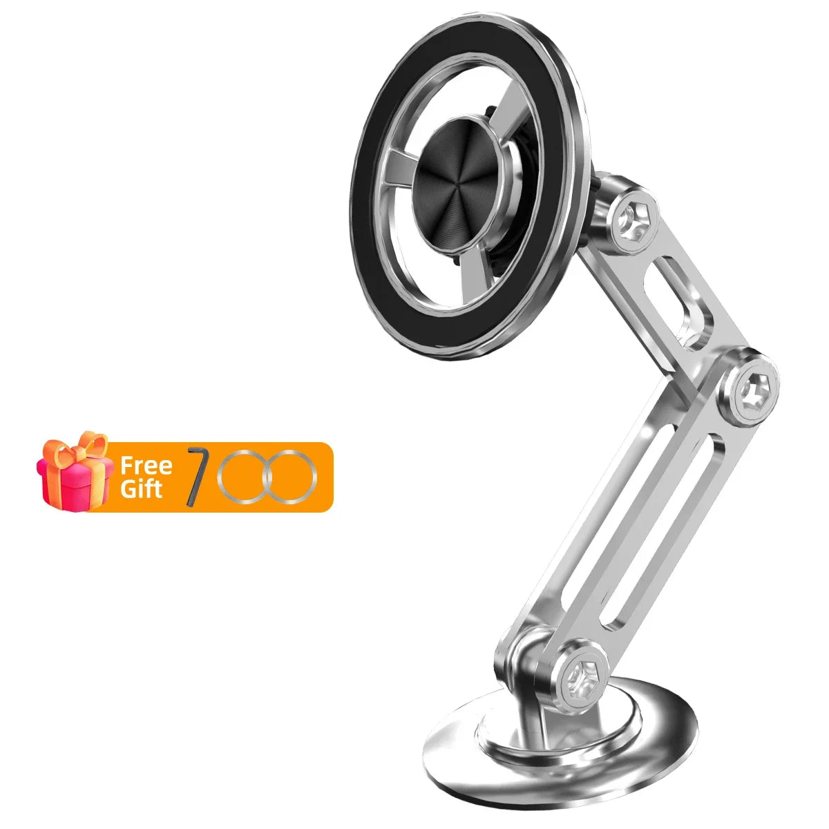 360° Rotate Metal Holder Strong Magnetic Car Phone Holder Foldable Phone Stand Air Vent Magnet Mount GPS Support For Phone Vue WHITE