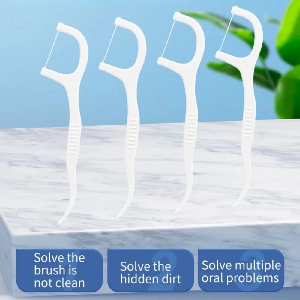 50/150/300/600Pc Ultra Thin Dental Floss Stick Disposable Portable Interdental Picks Deep Clean Teeth Gap Travel Daily Oral Care Vue