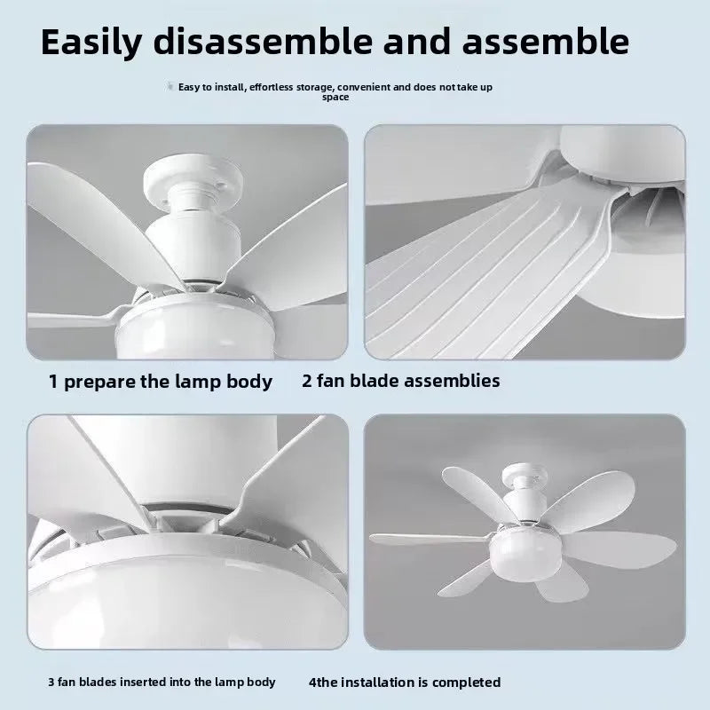 LED 40W Socket Ceiling Fan with Light, 20.5in Screw Ceiling Fans with Lights with Remote, for Bedroom/Garage/Kitchen Vue