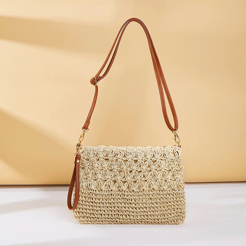 Straw Crossbody Bags Women Summer Woven Shoulder Bag Purse Raffia