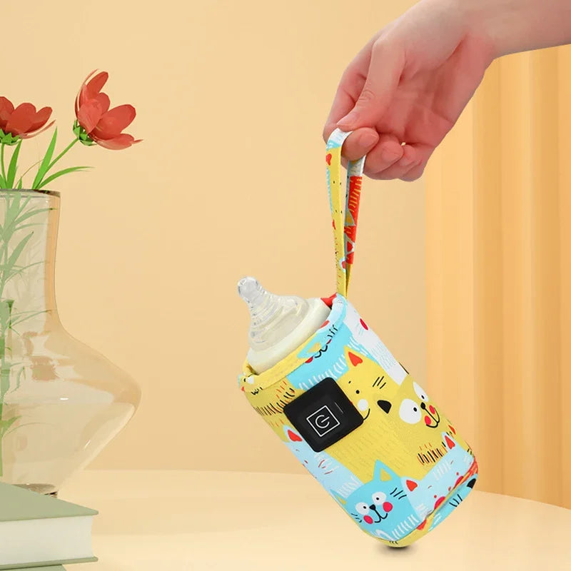 Travel Stroller Insulated Bag, USB Milk Water Warmer,Nursing Bottle Heater, Portable Bottle Feeding Warmer,Bottle cover Vue