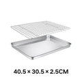 Stainless Steel Baking Pan Tray Removable Wire Rack BBQ Even Heat