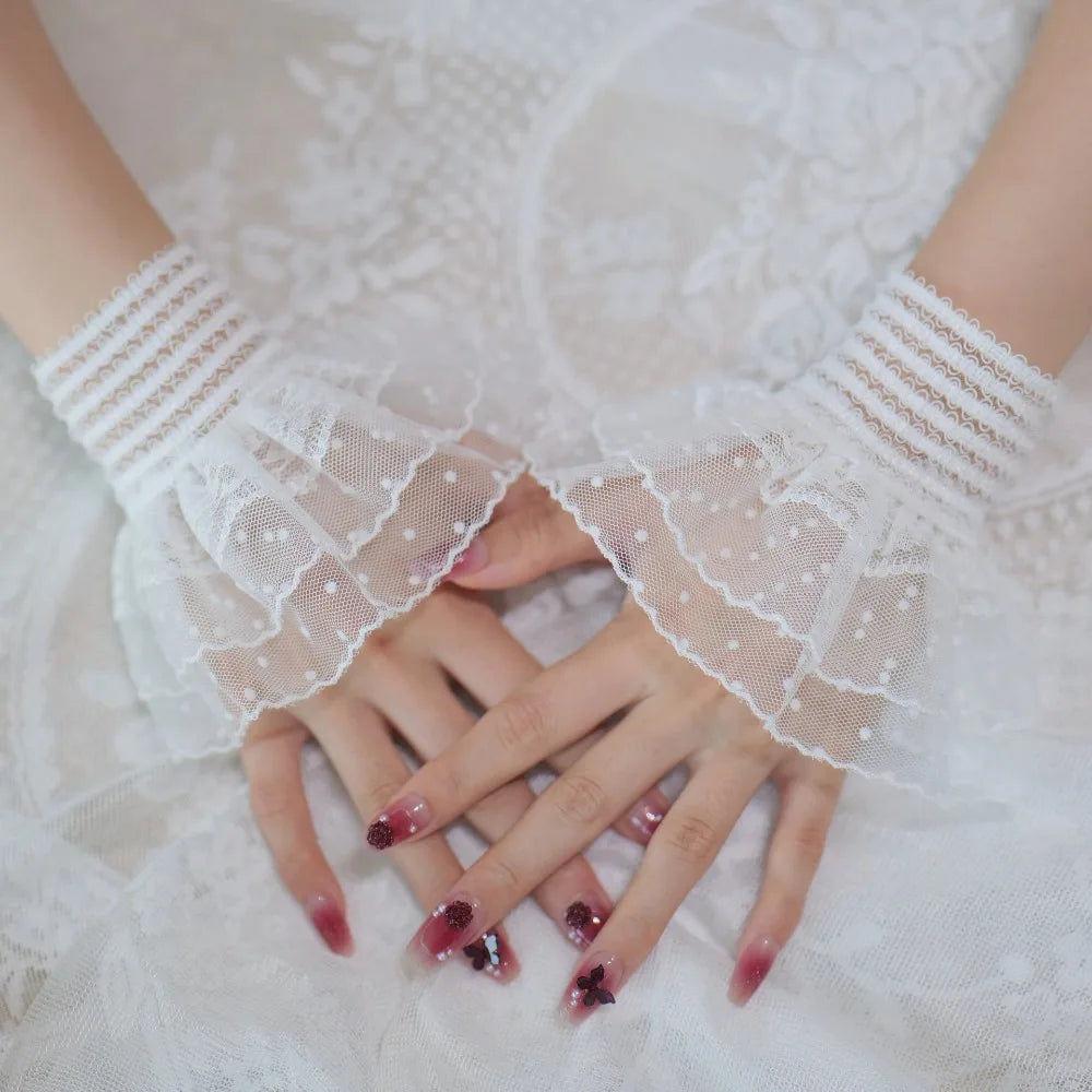 Mesh Fake Cuff Detachable White Wrist Lace Photography Props