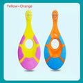 vvocci 2PCS Deciduous Teeth Toothbrush Kids Toothbrush Children With Soft Bristles BPA-Free Toddler Toothbrush Training Vue B406 Yellow Orange