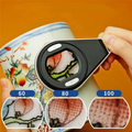 Digital Display Magnifying Glass 100X Digital Magnifying Glass 60X Pocket Microscopeabkw Vue Black