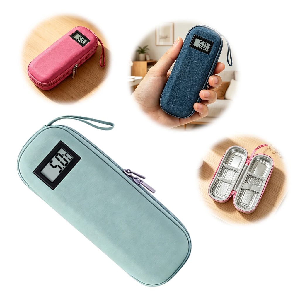 Portable Medicine Cooler Case with Temperature Display Medicine Cooler Case Vue