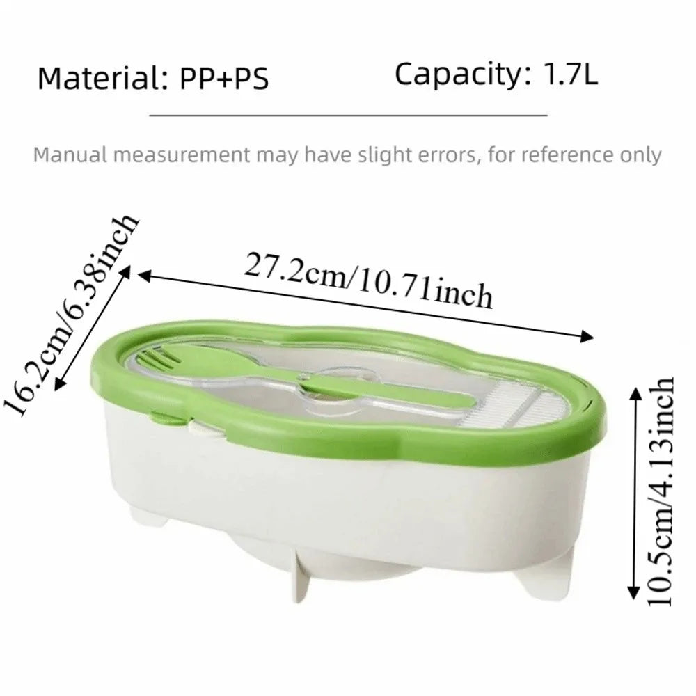 Transparent Microwave Pasta Cooker Heat Resistant Non Sticking Food Container With Strainer With Lid Kitchen Storage Box Vue
