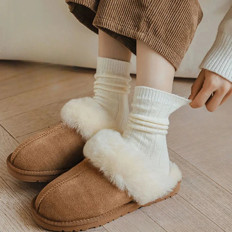 1-10Pairs Winter Warm Socks Thickened Solid Color Mid Calf Soft Breathable Thermal Cozy Crew Socks for Cold Weather Daily Wear Vue