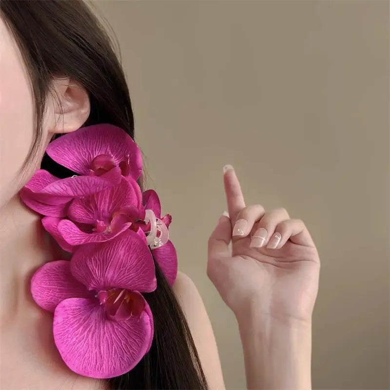Spring Phalaenopsis Ombré Hair Clip Elegant Orchid Floral Hair Accessories Versatile High End Design for Photoshoot Vue