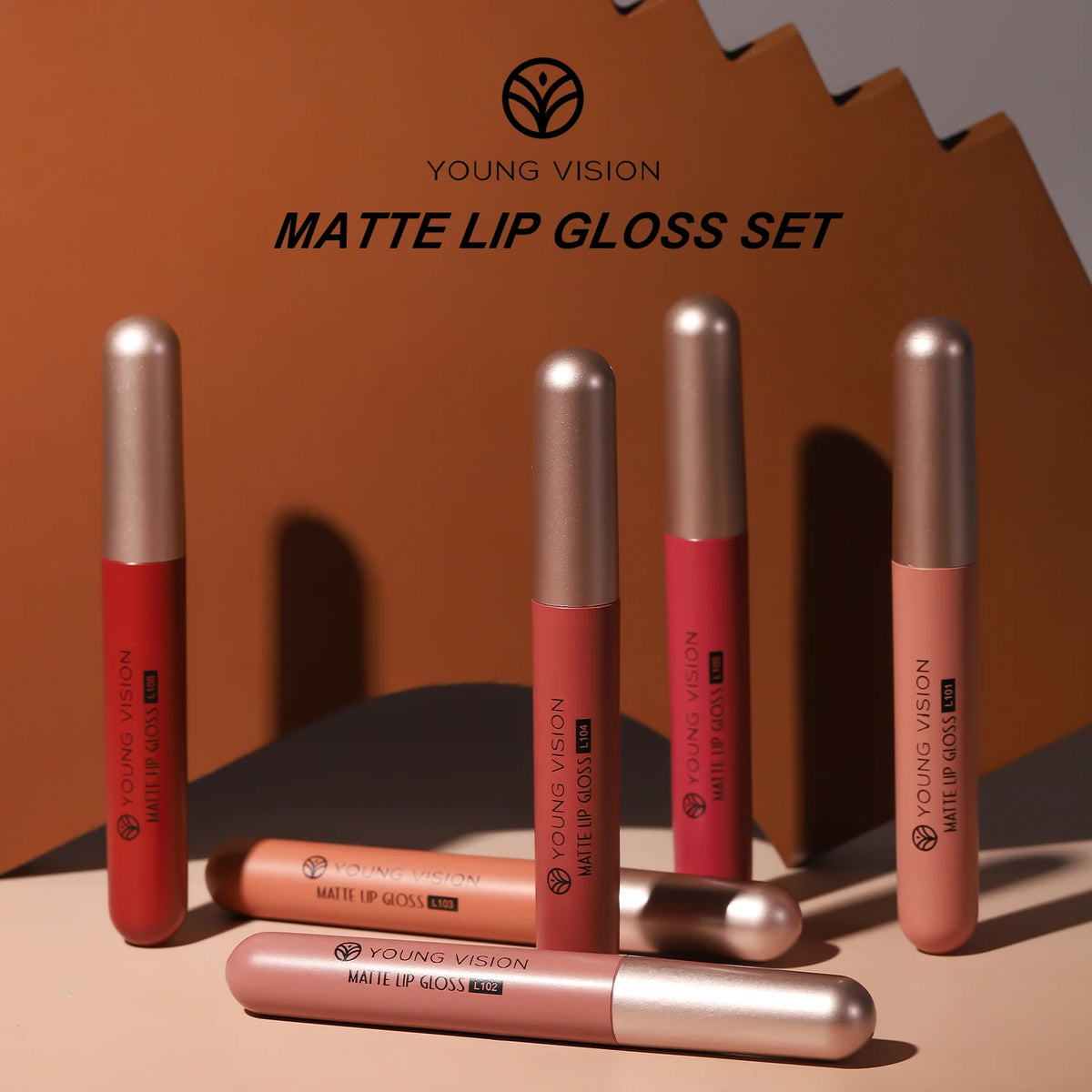 YOUNG VISION 6Pcs/Set Matte Velvet Lipgloss Waterproof Long-Lasting Liquid Lipstick for Flawless Makeup Vue