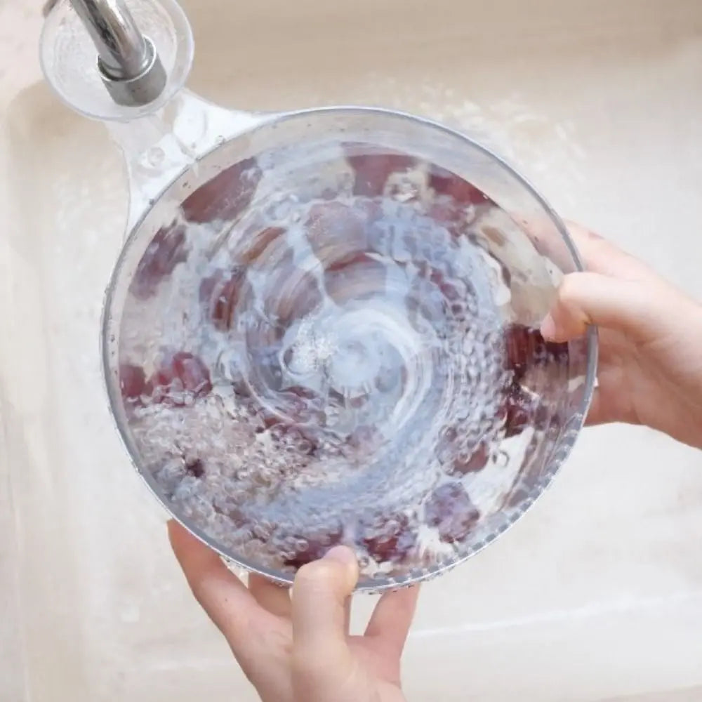 Practical Plastic Automatic Washer Bowl Transparent Fast Draining Fruit Wash Basket with Strainer Fruit Spinner Picnics Vue