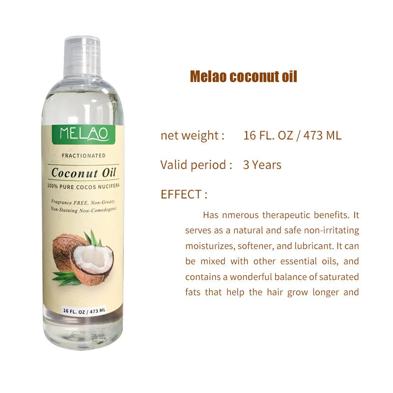 473ml Cold-Pressed Coconut Pure Essential Oil Skin Care Hair Care Soap Making DIY Making Massage Moisturize Aromatherapy Vue