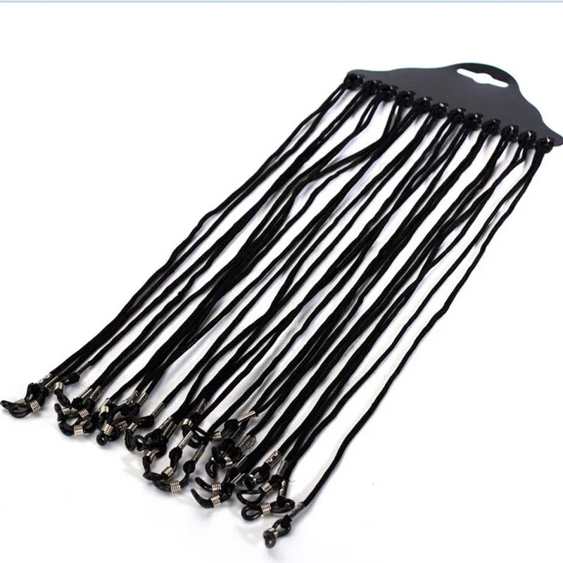 12PCS Black Nylon Cord Eyeglass Holder Sunglass Eyewear Glasses Neck String Strap Vue 12pcs