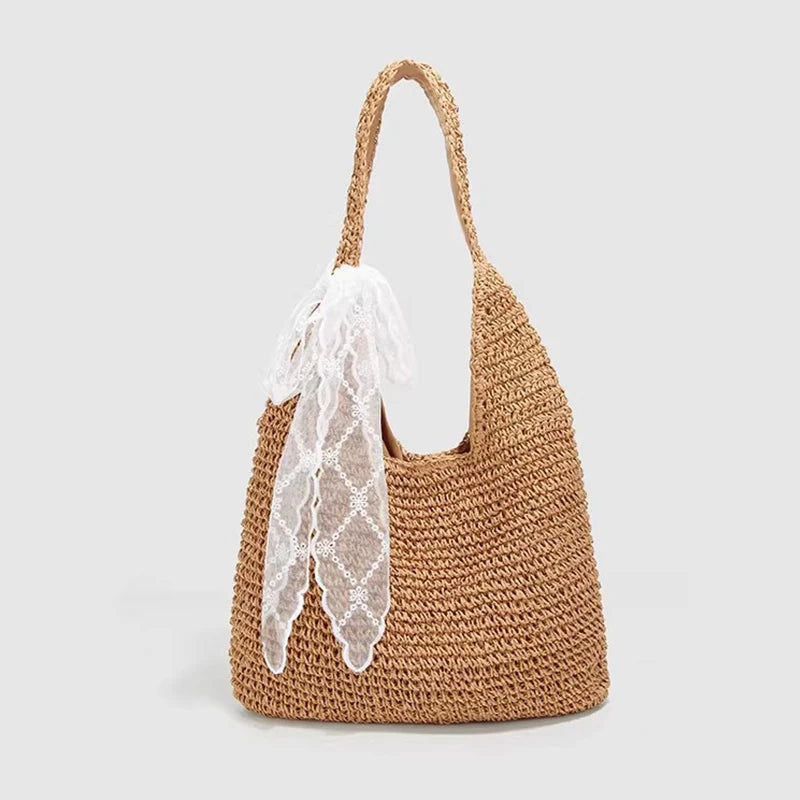 Women Straw Woven Bag Fashion Shoulder Large Capacity Tote