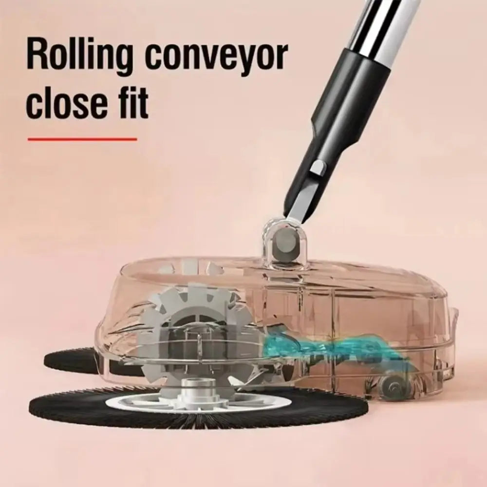 Adjustable Handle Hand Push Sweeper 3-in-1 Design Stainless Steel Handle Floor Sweeper Spiral Deep Clean System Easy to Use Vue