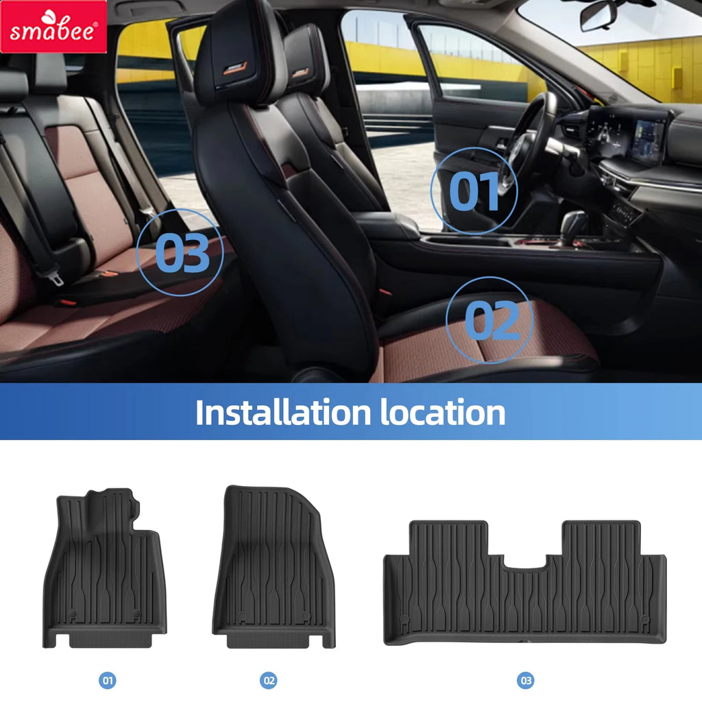 Smabee Left Hand Drive for BYD Seal EV 2022-2025 TPE 3D Car Floor Mats Trunk Pad All-Weather Waterproof Accessories Foot Pad Vue