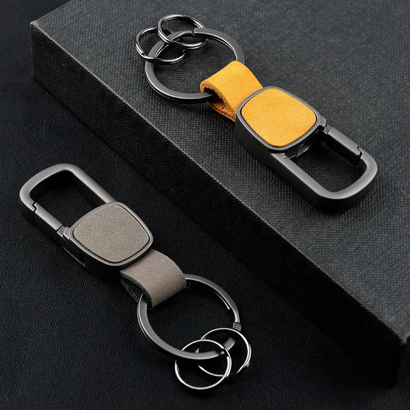 Suede Leather Keychain Clip | Quick-Release Key Ring Organizer Leather Keychain Clip Vue